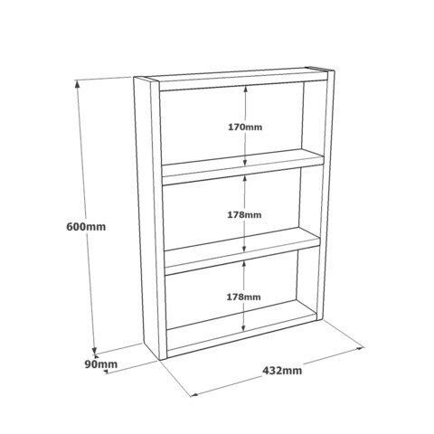 Raft pentru bucatarie, Locelso, PR1 - A, 43.2 x 60 x 9 cm, pal melaminat, pin