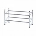 Suport extensibil pentru 10 perechi de pantofi Wenko, 23 x 62 x 35 cm, metal/polipropilena, gri cromat