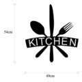 Decoratiune de perete, Kitchen, Metal, Dimensiune: 68 x 1,5 x 66 cm, Negru