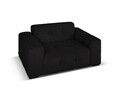 Canapea 2 locuri, Kendal, Micadoni Home, BL, 156x103x79 cm, catifea, negru