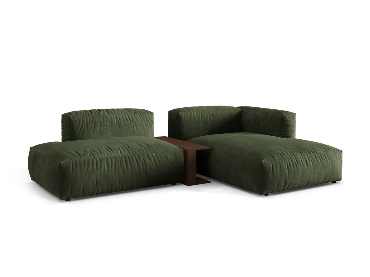 Coltar modular dreapta 2 locuri, Martina-120, Micadoni Home, 285x176x75 cm, catifea, verde - 1 | YEO