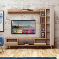 Comoda TV, Mod Design, Rambuty, Stejar / Alb