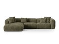 Coltar modular stanga 3 locuri, Martina-212, Micadoni Home, 332x176x75 cm, velur, verde muschi