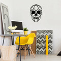 Decoratiune de perete, Skull Metal Decor, metal, 50 x 35 cm, negru