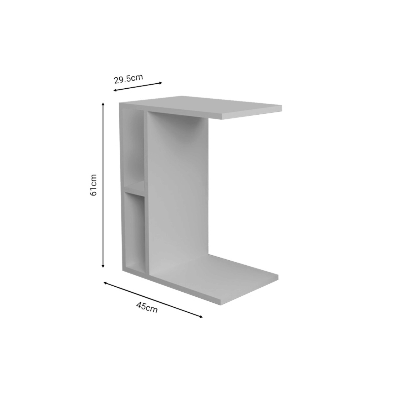 Masuta de cafea Boner, Pakoworld, 45x29.5x61 cm, PAL melaminat, alb