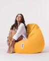 Fotoliu puf, Bean Bag, Ferndale Premium XXL, 115 x 130 cm, poliester impermeabil, galben