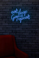 Decoratiune luminoasa LED, eat sleep game repeat, Benzi flexibile de neon, DC 12 V, Albastru