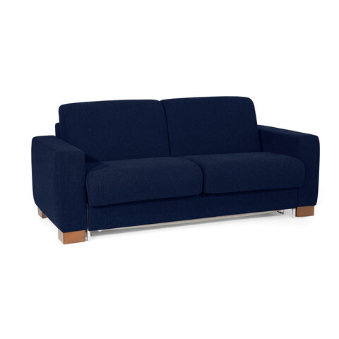 Canapea extensibila cu 3 locuri, Ndesign, 291NDS1314, Lemn, Albastru navy