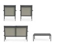 Set mobilier pentru gradina/terasa 4 piese Konnor, Bizzotto, aluminiu/tesatura impermeabila Ofelin, antracit