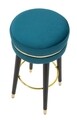 Scaun de bar Paris Teal, Mauro Ferretti, Ø 35x74 cm, lemn de pin/catifea, turcoaz