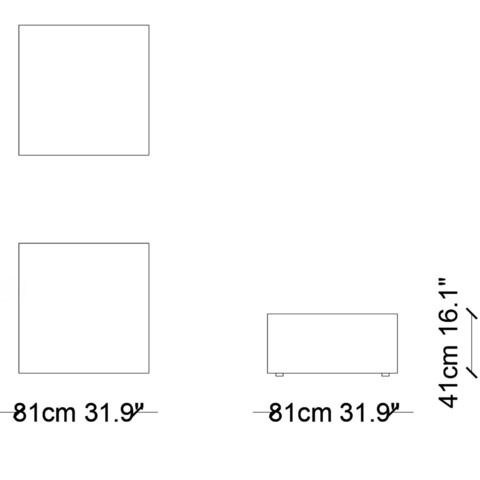 Taburet Castella, Ndesign, 81x81x41 cm, lemn, antracit