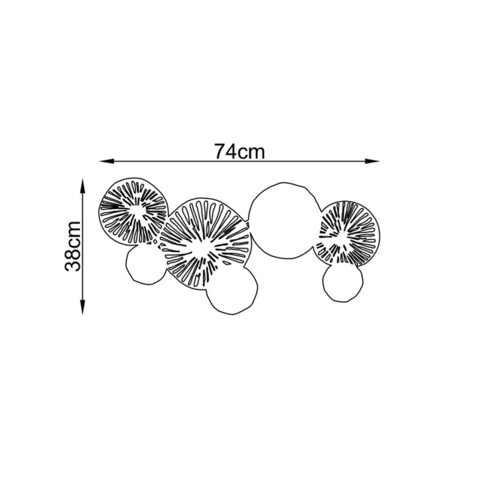 Decoratiune de perete, Samuray, Tanelorn, 74x38 cm, metal