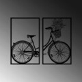 Decoratiune de perete, Nostalgic Bike, Metal, 43 x 70 cm, 2 piese, Negru