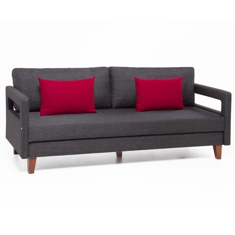 Canapea extensibila Comfort Sofa, Balcab Home, gri/visiniu