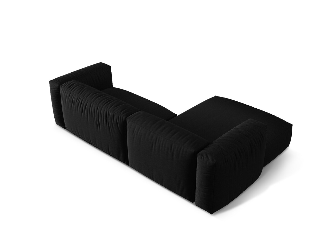 Coltar modular stanga 2 locuri, Martina-169, Micadoni Home, 283x176x75 cm, tesatura structurata catifelata, negru - 1 | YEO