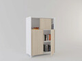 Dulap multifunctional, Bürotime, STK-CAB-A001359, 81.3x114.8x44 cm, Alb / Salcâm