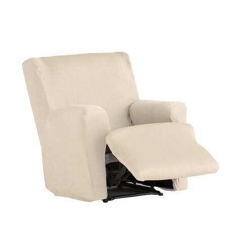 Husa fotoliu cu recliner elastica bi-stretch, Ulises, natural C/0