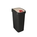 Cos de gunoi cu deschidere dubla, plastic, 45 L, antracit