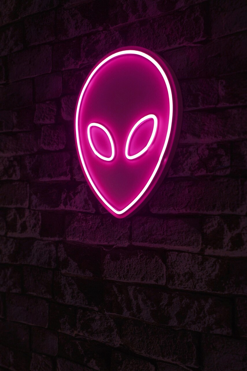 Decoratiune luminoasa LED, Alien, Benzi flexibile de neon, DC 12 V, Roz