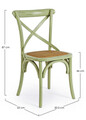 Scaun Cross, Bizzotto, 50.5x52x87 cm, lemn de ulm/ratan, verde