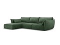 Coltar stanga 4 locuri, Kaelle, Micadoni Home, BL, 308x171x85 cm, poliester chenille, verde bottle