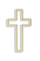 Decoratiune luminoasa LED, Cross Sign, Benzi flexibile de neon, DC 12 V, Galben