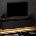 Comoda TV, Inarch, Neon Illuminated, 160 x 35 x 32 cm, pal melaminat, antracit