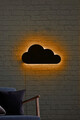 Decoratiune luminoasa LED, Cloud, MDF, 60 LED-uri, Galben