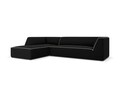 Coltar stanga 4 locuri, Ruby, Micadoni Home, BL, 273x180x69 cm, tesatura chenille, negru/bej