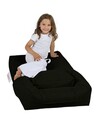 Set fotoliu si taburet pentru copii, Bean Bag, Ferndale, 65x50x40 cm, poliester impermeabil, negru