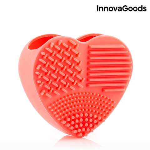 Produs de curatat perii si pensule de machiaj Heart InnovaGoods, 8x8x3 cm, silicon