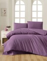 Lenjerie de pat dubla King Quilt(FR) Plum, Patik, 3 piese, 240x220 cm, bumbac ranforce, mov