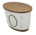 Bufet oval Tolosa, Mauro Ferretti, 79x48x67 cm, MDF/lemn de frasin/fier, multicolor