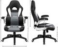 Scaun de birou ergonomic Gaming, Vasagle, piele ecologica, negru/gri/alb