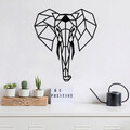 Decoratiune de perete, Elephant Metal Decor, Metal, Dimensiune: 45 x 52 cm, Negru