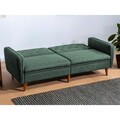 Canapea extensibila cu 3 locuri, Unique Design, 867UNQ1363, Lemn de carpen, Verde