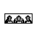 Decoratiune de perete, Three Monkeys S, Tanelorn, 50x18 cm, metal