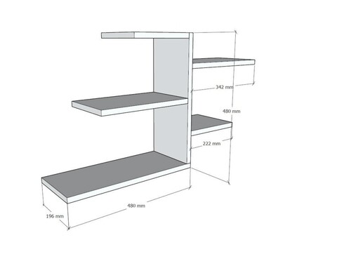 Raft de perete, Asse Home, Gami, 82.2x48x19.6 cm, PAL , Alb