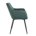 Scaun Shelton, Homla, 60x56x84 cm, metal/catifea din poliester, verde