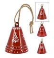 Clopotel decorativ Xmas Tree v1, Excellent Houseware, 19x23 cm, fier/iuta, rosu