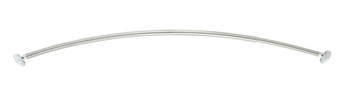 Bara extensibila pentru perdeaua de dus, Wenko, Arched Chrome, 2.5 x 110-200 cm, aluminiu, alb