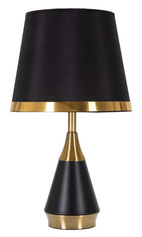 Lampa de masa Blacky, Mauro Ferretti, Ø28 x 50 cm, 1 x E27, 40W, fier/textil, negru/auriu