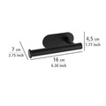 Suport pentru hartie igienica dublu-adeziv, Wenko, Wenko, Turbo-Loc®, Orea, 16 x 4.5 x 7 cm, inox, negru