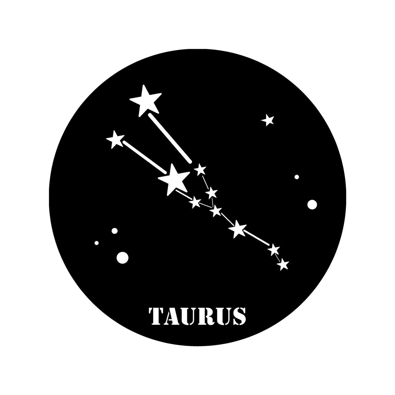 Decoratiune de perete, Taurus Horoscope, Metal, Dimensiune: 48 x 48 cm, Negru - 1 | YEO