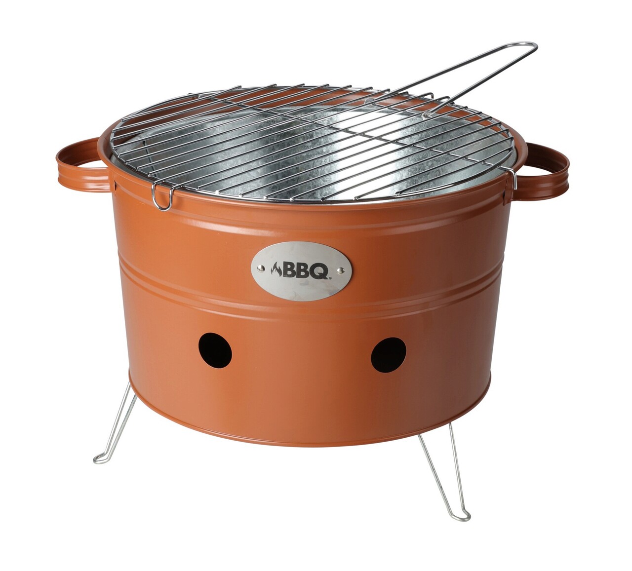 Gratar BBQ Bucket, 34.5x20 cm, metal, portocaliu mat