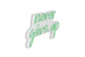 Decoratiune luminoasa LED, Never Give Up, Benzi flexibile de neon, DC 12 V, Verde