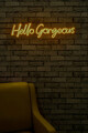 Decoratiune luminoasa LED, Hello Gorgeous, Benzi flexibile de neon, DC 12 V, Galben