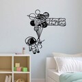 Decoratiune de perete, Astronaut 4, Metal, Dimensiune: 64 x 70 cm, Negru