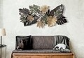 Decoratiune de perete 3D Antique Leaf, Mauro Ferretti, 133x67 cm, fier