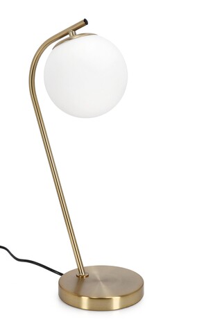 Lampa de masa Delphine, Bizzotto, 22x16x51 cm, 1 x E14, 15W, metal/sticla, auriu